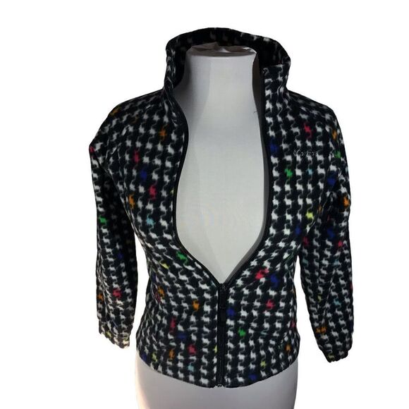 Columbia Zip up Fleece, Fits a Small woman, but Youth 10/12 dopamine houndstooth - Picture 8 of 8